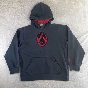 Vintage Nike Hoodie Sweatshirt Mens XL Black Red Football Pullover Fleece